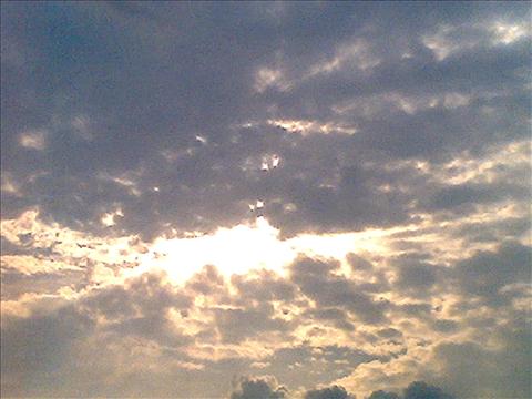 sun under veil of clouds